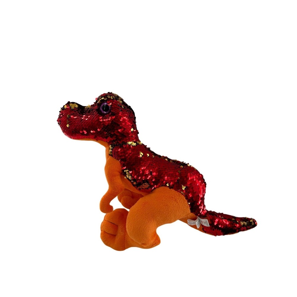 Adventure Planet Sequin Red & Gold Dinosaur Plush Toy 17" T-Rex Decor Rex Dino